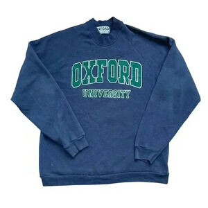 Vintage 80s Oxford University Crewneck Sweatshirt Single Stitch XL Runs Small